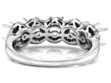 Rhodium Over Sterling Silver 4mm Round 5-Stone Ring Semi-Mount 0.40ctw