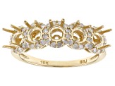 10k Yellow Gold 4mm Round 5-Stone Ring Semi-Mount 0.40ctw