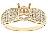 10k Yellow Gold 8x6mm Oval Ring Semi-Mount 0.46ctw