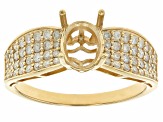 14k Yellow Gold 8x6mm Oval Ring Semi-Mount 0.46ctw