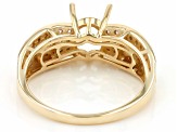 14k Yellow Gold 8x6mm Oval Ring Semi-Mount 0.46ctw