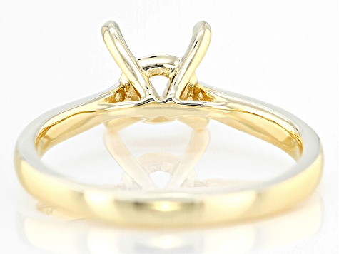 14K Yellow Gold 6.5mm Round Solitaire Ring Casting