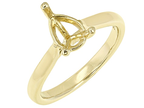 14K Yellow Gold 9x6mm Pear Shape Solitaire Ring Casting