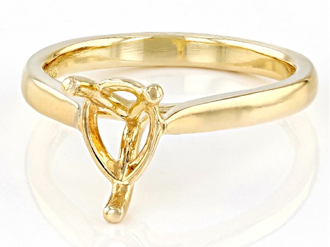 14K Yellow Gold 9x6mm Pear Shape Solitaire Ring Casting