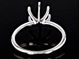 Rhodium Over 14K White Gold 9mm Round Solitaire Ring Casting