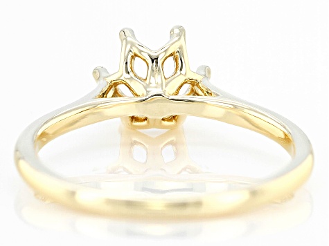 14K Yellow Gold 6.5mm Round Solitaire Ring Casting