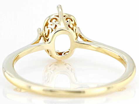 14K Yellow Gold 8x6mm Cushion Solitaire Ring Casting