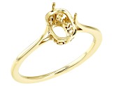 14K Yellow Gold 9x7mm Cushion Solitaire Ring Casting