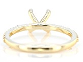 14K Yellow Gold 5.2mm Round Ring Semi-Mount With White Diamond Accent