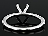 Rhodium Over 14K White Gold 6.5mm Round Ring Semi-Mount With White Diamond Accent