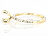 14K Yellow Gold 8mm Round Ring Semi-Mount With White Diamond Accent