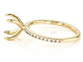 14K Yellow Gold 8x6mm Oval Ring Semi-Mount With White Diamond Accent