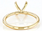 14K Yellow Gold 9x7mm Oval Ring Semi-Mount With White Diamond Accent