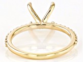 14K Yellow Gold 8mm Cushion Ring Semi-Mount With White Diamond Accent