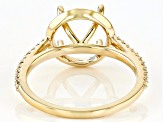 14K Yellow Gold 7mm Round Halo Style Ring Semi-Mount With White Diamond Accent