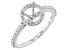 Rhodium Over 14K White Gold 8mm Round Halo Style Ring Semi-Mount With White Diamond Accent