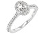 Rhodium Over 14K White Gold 9x7mm Oval Halo Style Ring Semi-Mount With White Diamond Accent