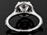 Rhodium Over 14K White Gold 6.5mm Round Halo Style Ring Semi-Mount With White Diamond Accent