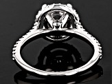 Rhodium Over 14K White Gold 8mm Round Halo Style Ring Semi-Mount With White Diamond Accent