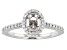 Rhodium Over 14K White Gold 7x5mm Oval Halo Style Ring Semi-Mount With White Diamond Accent