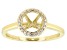 14K Yellow Gold 8mm Round Halo Style Ring Semi-Mount With White Diamond Accent