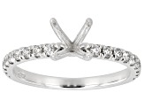 Sterling Silver 6.5mm Round Ring Semi-Mount With White Diamond Accent