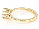 14K Yellow Gold 6.5mm Round 3-Stone Ring Semi-Mount With White Diamond Accent