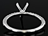 Rhodium Over 14K White Gold 9x6mm Pear Shape Ring Semi-Mount With White Diamond Accent