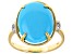 Blue Sleeping Beauty Turquoise 14k Yellow Gold Ring .01ctw