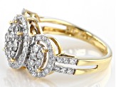 White Diamond 10k Yellow Gold Ring 1.00ctw