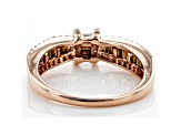 Red And White Diamond 10k Rose Gold Band Ring 0.75ctw