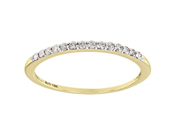 Picture of White Diamond 10k Yellow Gold Band Ring 0.15ctw