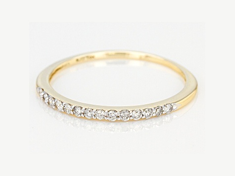 White Diamond 10k Yellow Gold Band Ring 0.15ctw - CDG306 | JTV.com