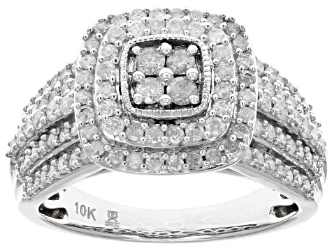 White Diamond 10k White Gold Ring 1.00ctw