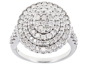 White Diamond 10k White Gold Ring 1.62ctw