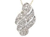 White Diamond 10K Yellow Gold Pendant With 18 Inch Rope Chain 0.95ctw