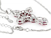 Red Mahaleo® Ruby Rhodium Over Sterling Silver Cross Pendant With Chain 4.63ctw.