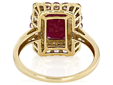 John Saul Ruby With Pink Sapphire With White Diamond 10k Yellow Gold Ring 3.14ctw
