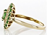 Tsavorite With White Diamond 10k Yellow Gold Ring 1.46ctw