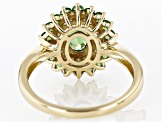 Tsavorite With White Diamond 10k Yellow Gold Ring 1.46ctw
