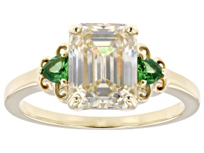 Strontium Titanate With Tsavorite 10k Yellow Gold Ring 3.51ctw