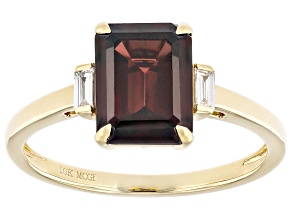 Red Zircon 10k Yellow Gold Ring 3.64ctw