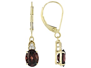 Red Zircon With Lab Grown White Diamond 10k Yellow Gold Ring 2.78ctw