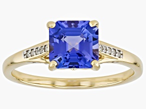 Tanzanite With White Diamond 10k Yellow Gold Ring 1.69ctw