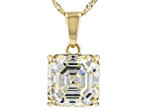 Strontium Titanate 10k Yellow Gold Pendant With Chain 6.25ct