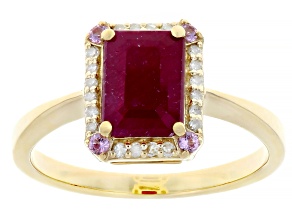 Red Mozambique Ruby 10k Yellow Gold Ring 2.09ctw