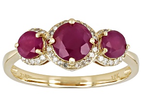 Mozambique Ruby 10k Yellow Gold Ring 1.82ctw