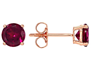 Picture of Grape Color Garnet 10k Rose Gold Earrings 1.70ctw