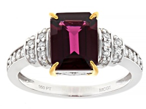 Grape Color Garnet Platinum Ring 2.50ctw
