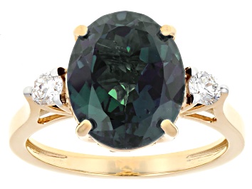 Picture of Lab Created Alexandrite 10k Yellow Gold Ring 4.78ctw